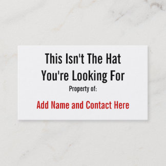 This Isn't The Hat Business Card