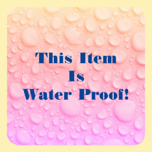 This Item Is Water Proof DIY Text Photo, Rainbow Square Sticker