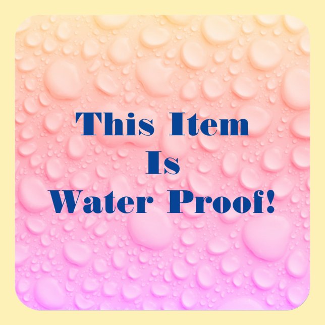 This Item Is Water Proof DIY Text Photo, Rainbow Square Sticker (Creator Uploaded)