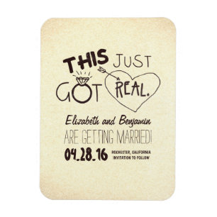 this just got real funny save the date magnet