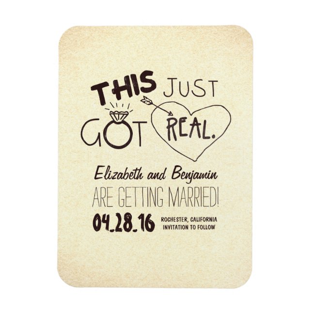 this just got real funny save the date magnet (Vertical)
