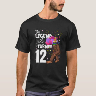 This Just Turned 12 Hat Balloons Bigfoot Birthday T-Shirt