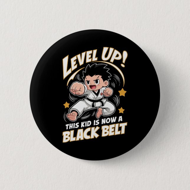This Kid Is Now A Black Belt Karate Hapkido Award  6 Cm Round Badge (Front)