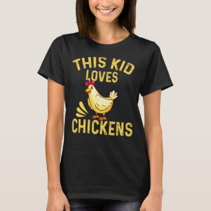 This Kid Loves Chickens Farmer Boy's Poultry T-Shirt