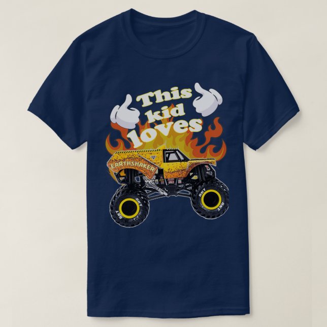 This kid loves Earth shaker Monster Truck lovers T-Shirt (Design Front)