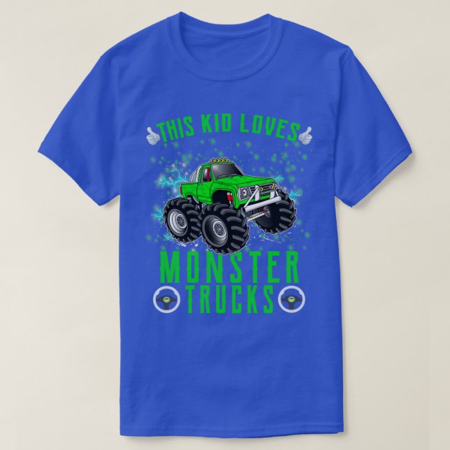 This Kid Loves Monster Trucks Boys and Girls Gift  T-Shirt (Design Front)