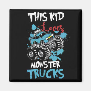 This Kid Loves Monster Trucks Tee Magnet