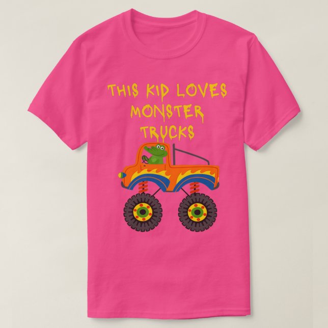 This Kid Loves Monster Trucks with funny croco des T-Shirt (Design Front)