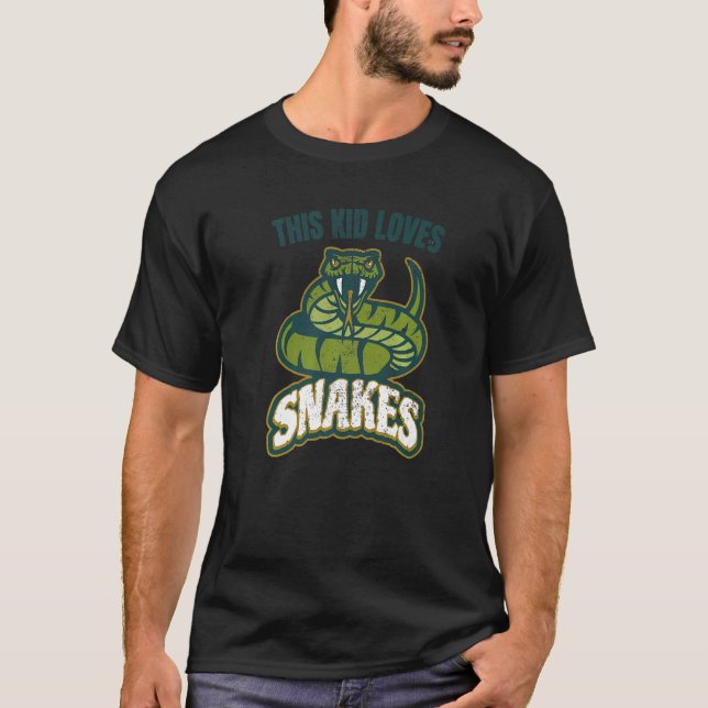 This Kid Loves Snakes Snake Quote Viper Graphic 1 T-Shirt (Front)