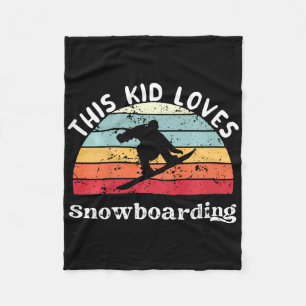 This Kid Loves Snowboarding Boys Girls Fleece Blanket