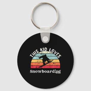 This Kid Loves Snowboarding Boys Girls Key Ring