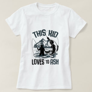 This Kid Loves To Fish Fishing Boys  T-Shirt