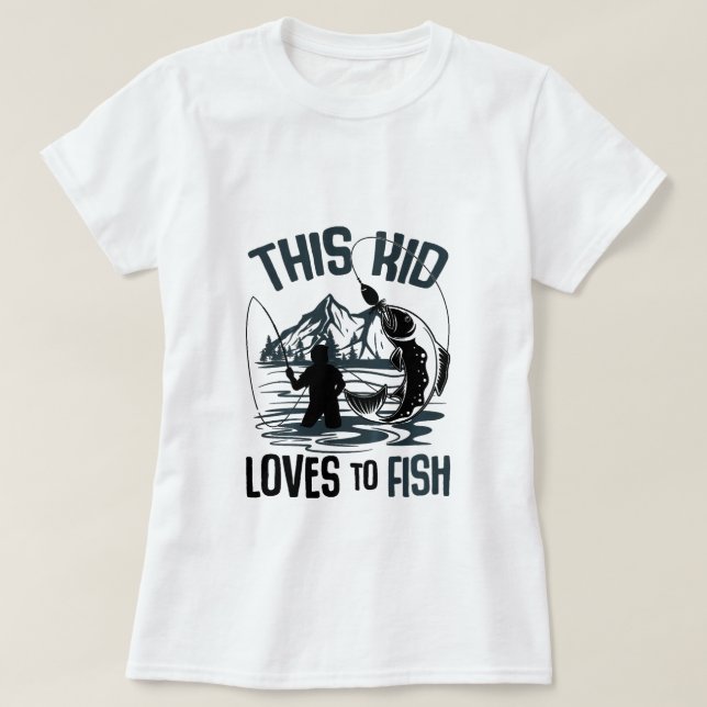 This Kid Loves To Fish Fishing Boys  T-Shirt (Design Front)