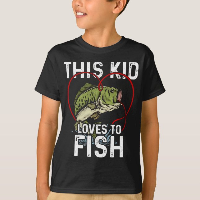 This Kid Loves to Fish Fishing Children Fisherman T-Shirt (Front)