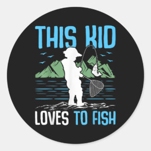 This Kid Loves To Fish I Fishing Classic Round Sticker