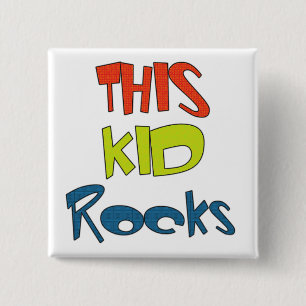 This Kid Rocks Tshirts and Gifts 15 Cm Square Badge