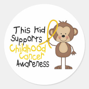 This Kid Supports Childhood Cancer Awareness Classic Round Sticker