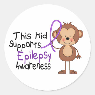 This Kid Supports Epilepsy Awareness Classic Round Sticker