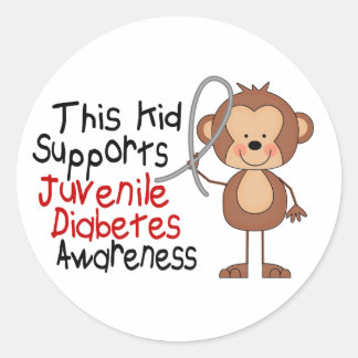 This Kid Supports Juvenile Diabetes Awareness Classic Round Sticker