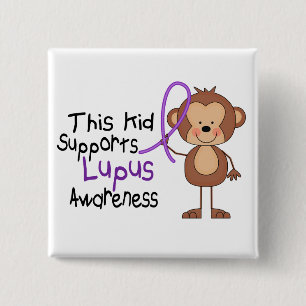 This Kid Supports Lupus Awareness 15 Cm Square Badge