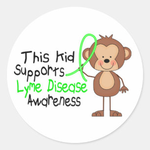 This Kid Supports Lyme Disease Awareness Classic Round Sticker
