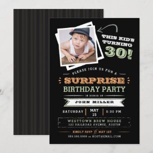 This Kid's Turning Old! Surprise Birthday Photo Invitation