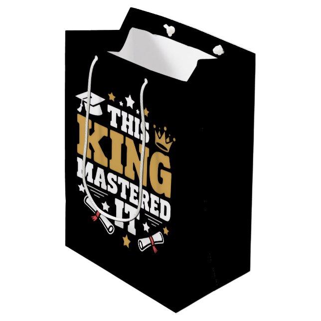 This King I Mastered It Masters Graduation Class  Medium Gift Bag (Front Angled)