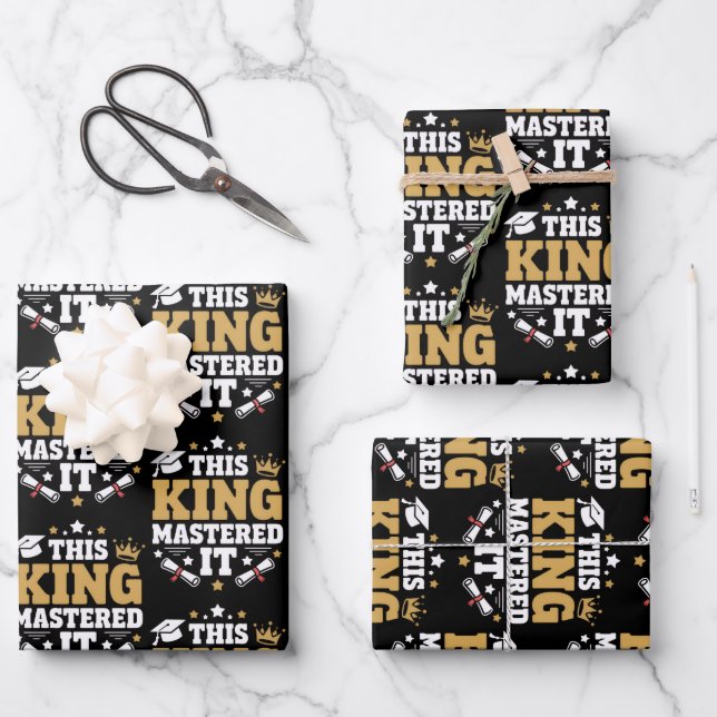 This King I Mastered It Masters Graduation Class  Wrapping Paper Sheet (Front)