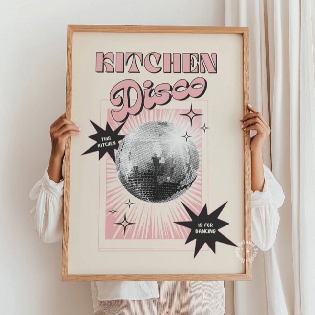 This Kitchen Is for Dancing Poster – Disco Kitchen (This Kitchen Is for Dancing Poster – Disco Kitchen wall art Print
)