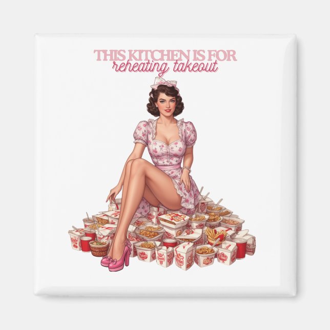 This Kitchen Is for Reheating Takeout Illustration Magnet (Front)