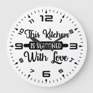 This Kitchen Is Seasoned With Love Large Clock