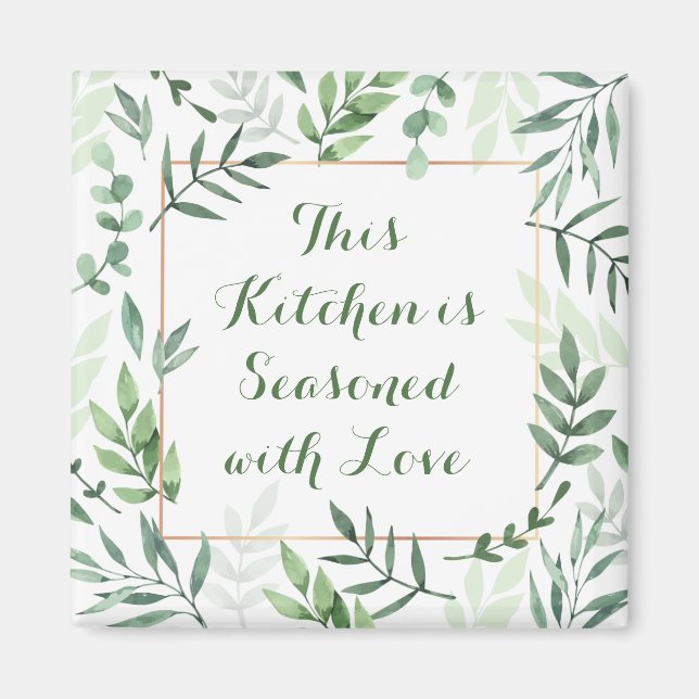 This Kitchen is Seasoned with Love Refrigerator Magnet (Front)