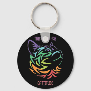 This Lady has Catitude  Key Ring