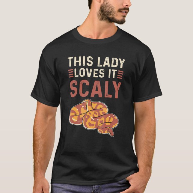 This Lady Loves It Scaly Royal Python Banana Ball  T-Shirt (Front)