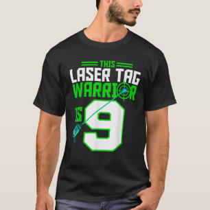 This Laser Tag Warrior is 9 Gaming Birthday Party T-Shirt