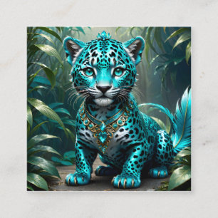 This little baby is a surreal fantasy jaguar  square business card