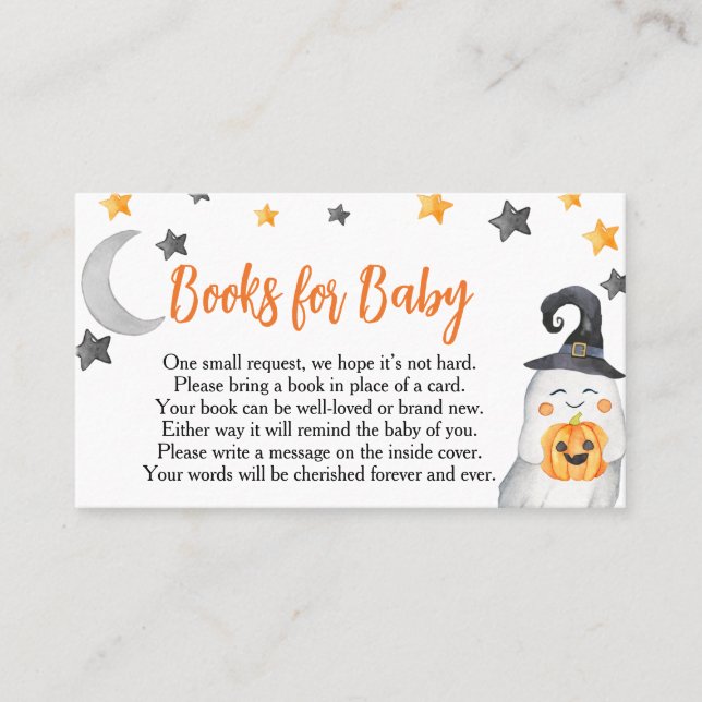 this Little Boo Baby Shower Books for Baby Business Card (Front)