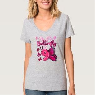 This Little Butterfly Is 9 Year Old 9th Birthday T-Shirt