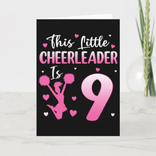 This Little Cheerleader Is 9 Year Old Bday 9th Che Card