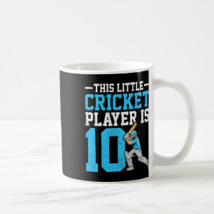 This Little Cricket Player Is 10 Years Old 10th Bi Coffee Mug