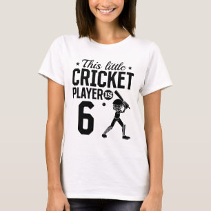 This Little Cricket Player Is 6 Years Old - 6th Bi T-Shirt