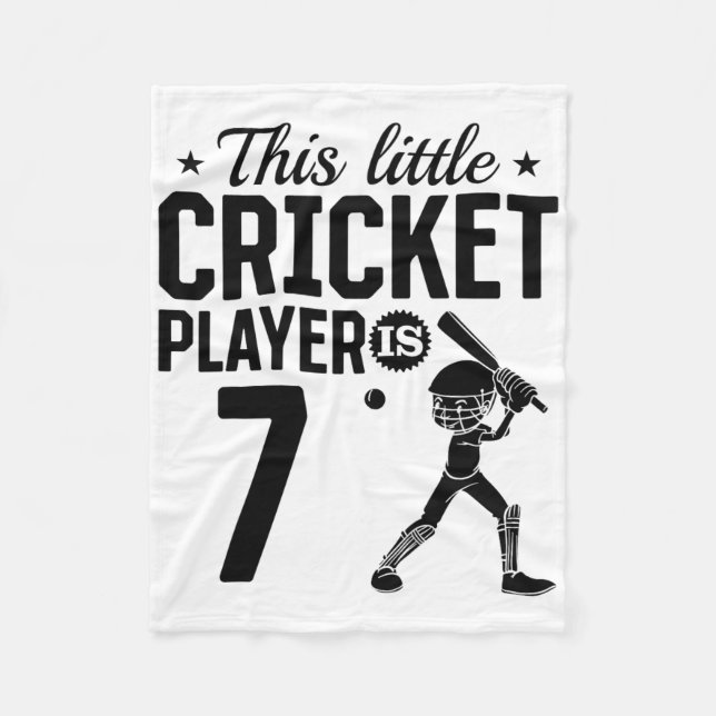 This Little Cricket Player Is 7 Years Old - 7th Bi Fleece Blanket (Front)