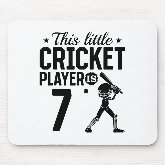 This Little Cricket Player Is 7 Years Old - 7th Bi Mouse Mat (Front)