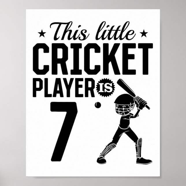 This Little Cricket Player Is 7 Years Old - 7th Bi Poster (Front)