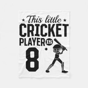 This Little Cricket Player Is 8 Years Old - 8th Bi Fleece Blanket
