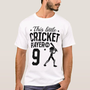 This Little Cricket Player Is 9 Years Old - 9th Bi T-Shirt