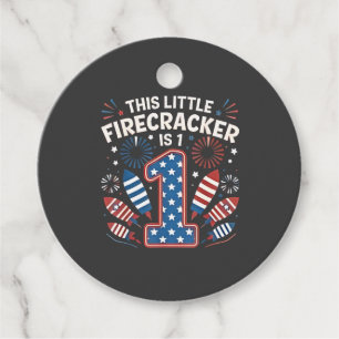 This Little Firecracker is 1 Birdtday 4th of July Favour Tags