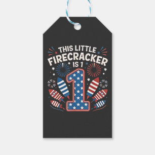 This Little Firecracker is 1 Birdtday 4th of July Gift Tags