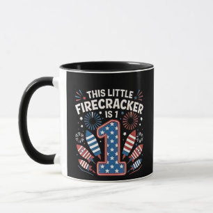 This Little Firecracker is 1 Birdtday 4th of July Mug