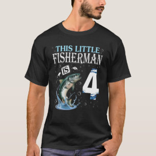 This Little Fisherman Is 4 Years Old Born In 2018 T-Shirt